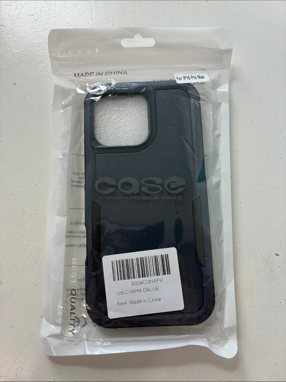 iPhone 16 Pro Max Navy Blue Protective Case with Screen Protector